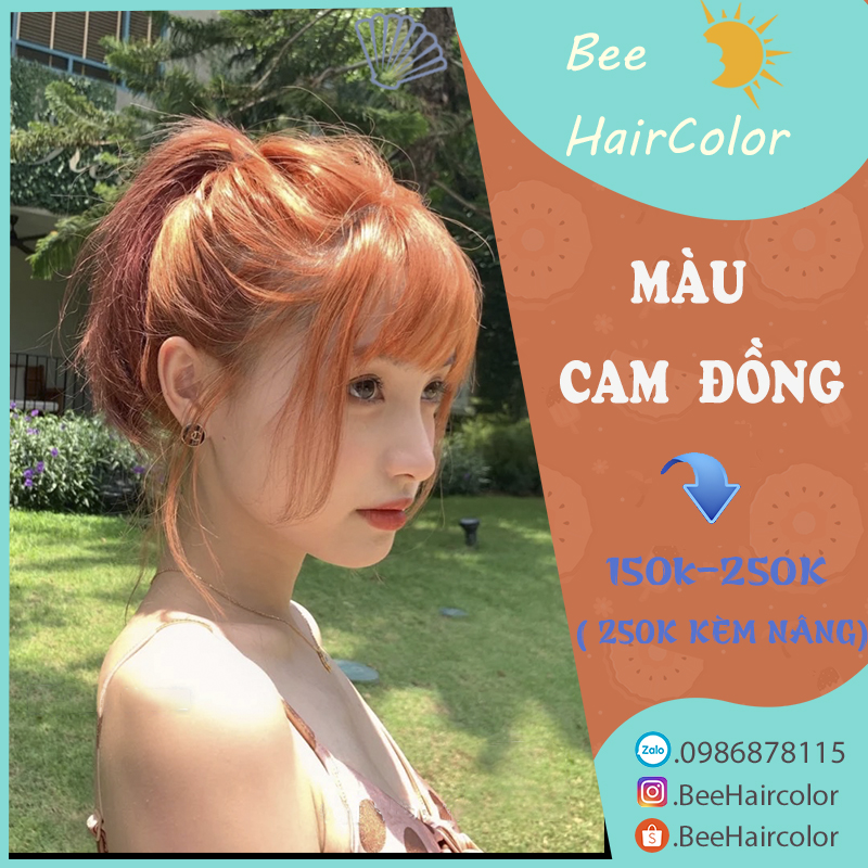 thuốc nhuộm tóc  màu Cam Đồng [ tặng kèm trợ dưỡng + bao tay nhuộm ]