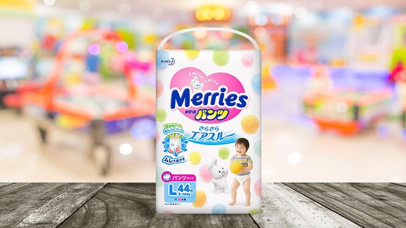 Tã quần Merries L, 9-14kg, 44 miếng