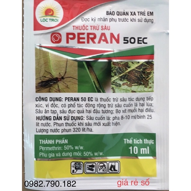 Chế phẩm Peran 50EC 10ml - Vua Sâu đất, sâu Khoang, sâu đục quả, bọ xít muỗi trên cây trồng