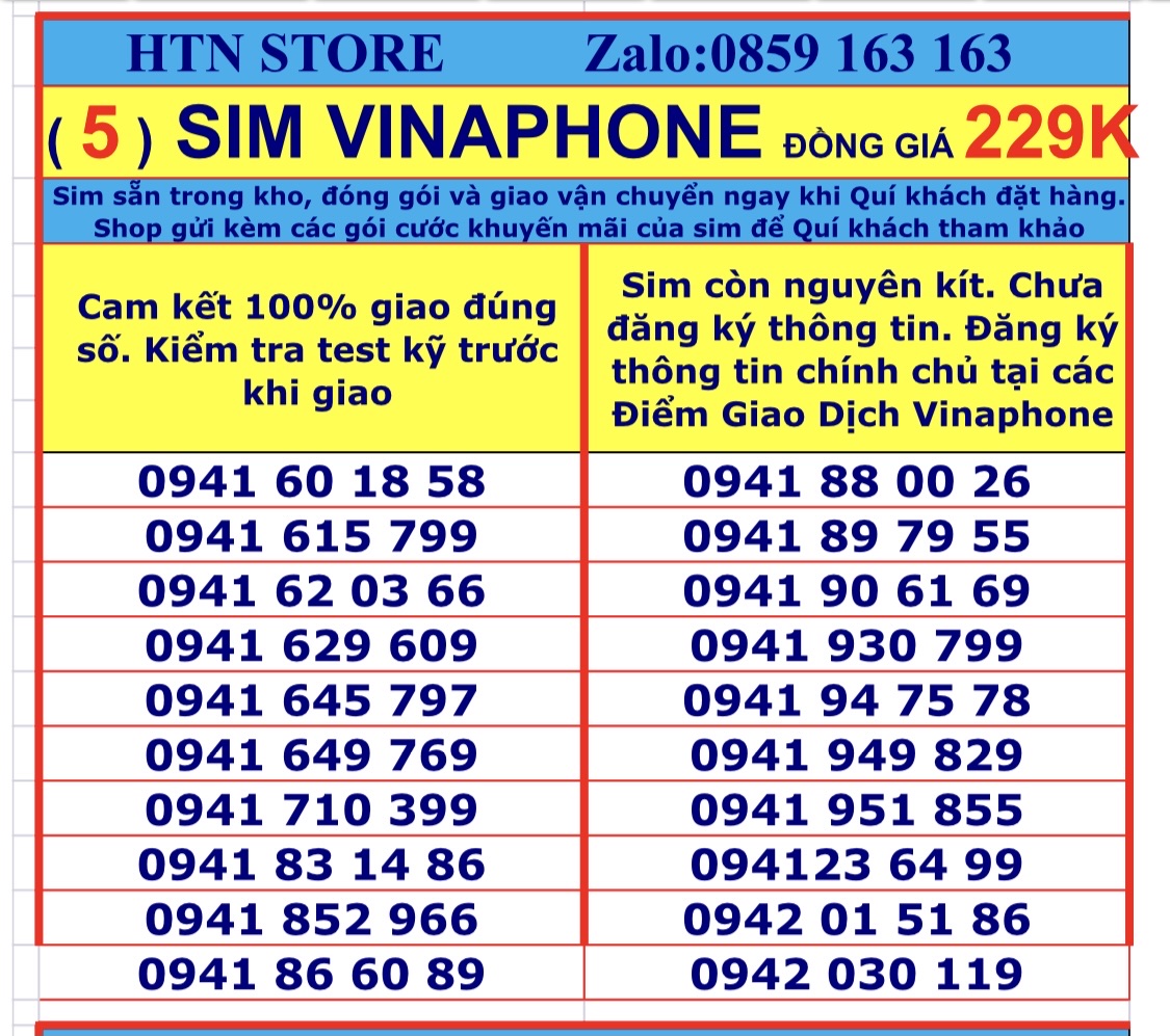 Sim vinaphone số đẹp giá rẻ đồng giá 229k - sim trả trước (5)