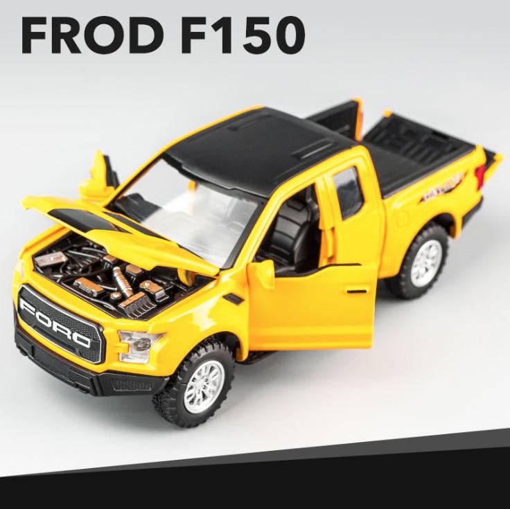 Xe mô hình ô tô Ford F150 Raptor offroad tỉ lệ 1:32 bằng sắt có âm thanh động cơ và đèn mở cửa - xe đồ chơi trẻ em