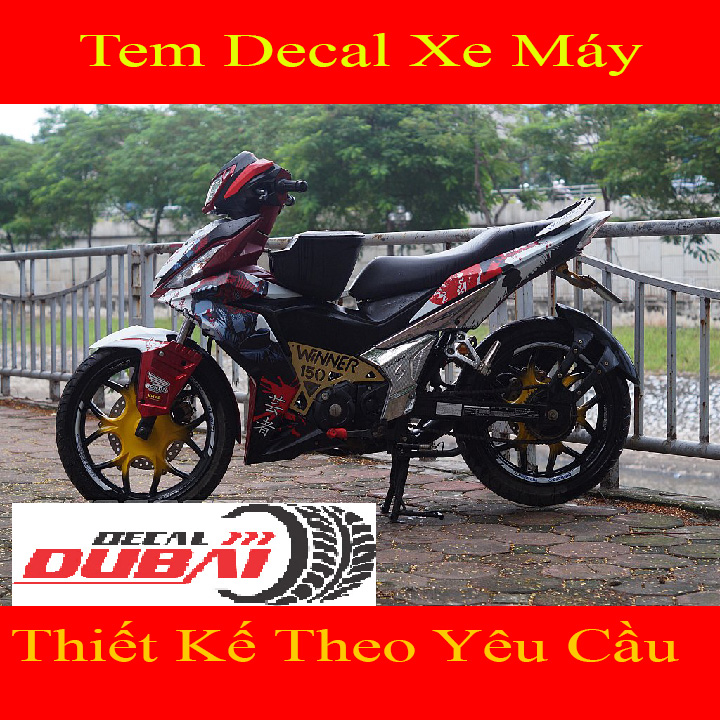 Tem Trùm Dán Xe Winner Samurai Đỏ Trắng