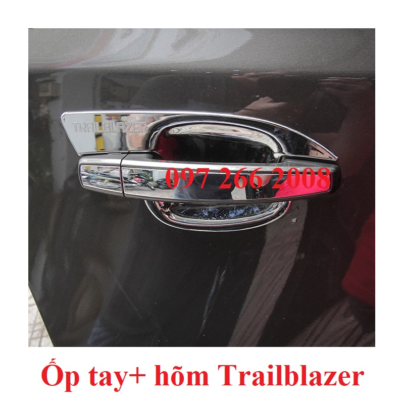 Ốp tay nắm, hõm cửa xe trailblazer 2018 2019 2020 2021 2022 2023, chén cửa xe trailblazer mạ crom cao cấp