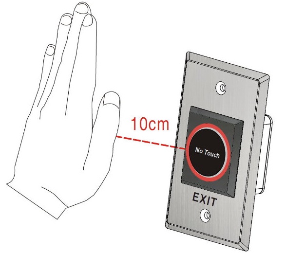 Nút exit cảm ứng hồng ngoại inox hình chữ nhật
