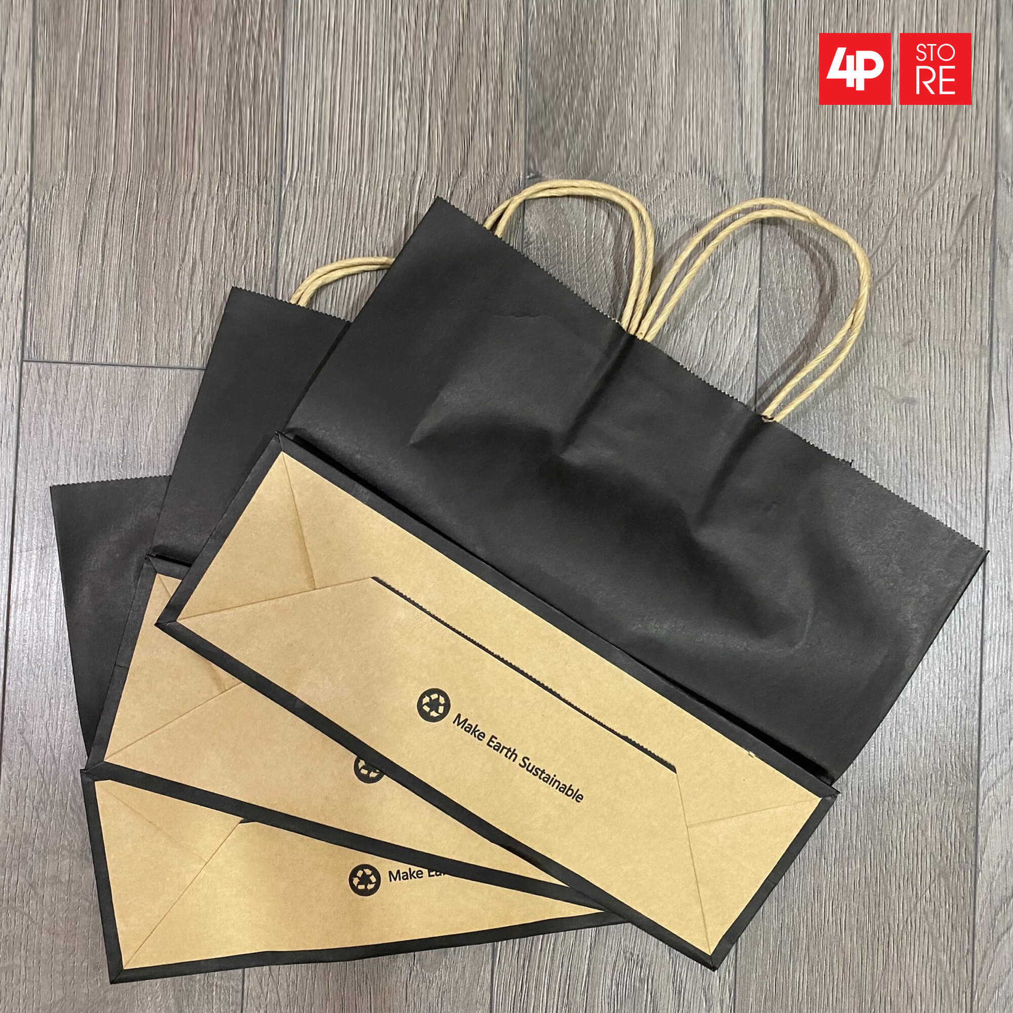 10 TÚI KRAFT ĐEN 120GSM - NHIỀU SIZE