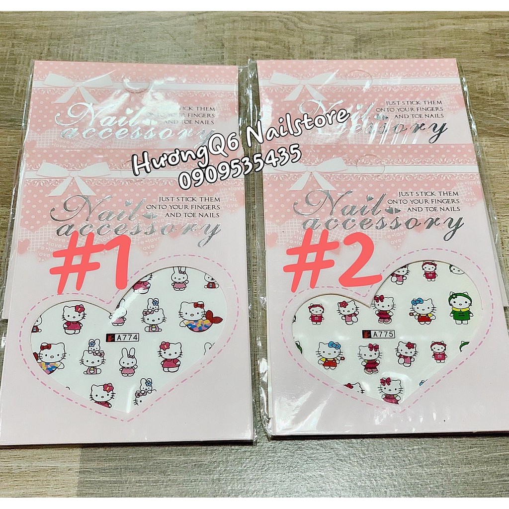 Miếng Dán Móng Tay Nails Sticker Hình Hello Kitty