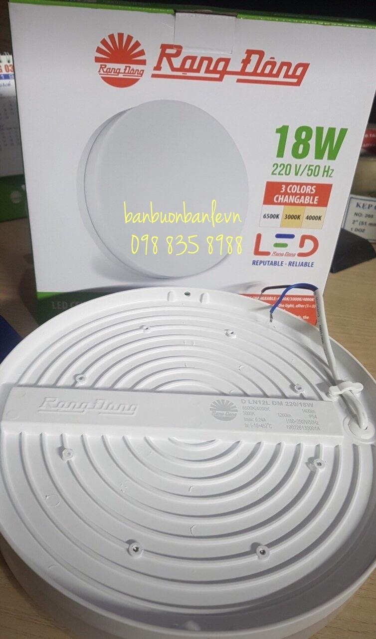 Đèn LED Ốp trần Tròn 18W Đổi màu Rạng Đông