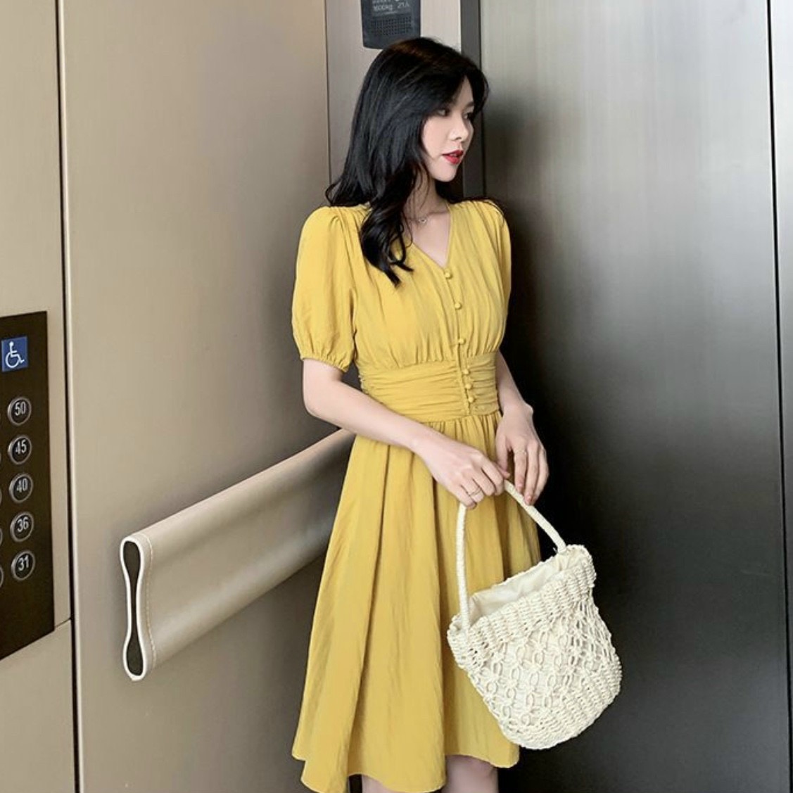 [HCM]Sleeveless V-neck Dress 2 Colors - DX0063