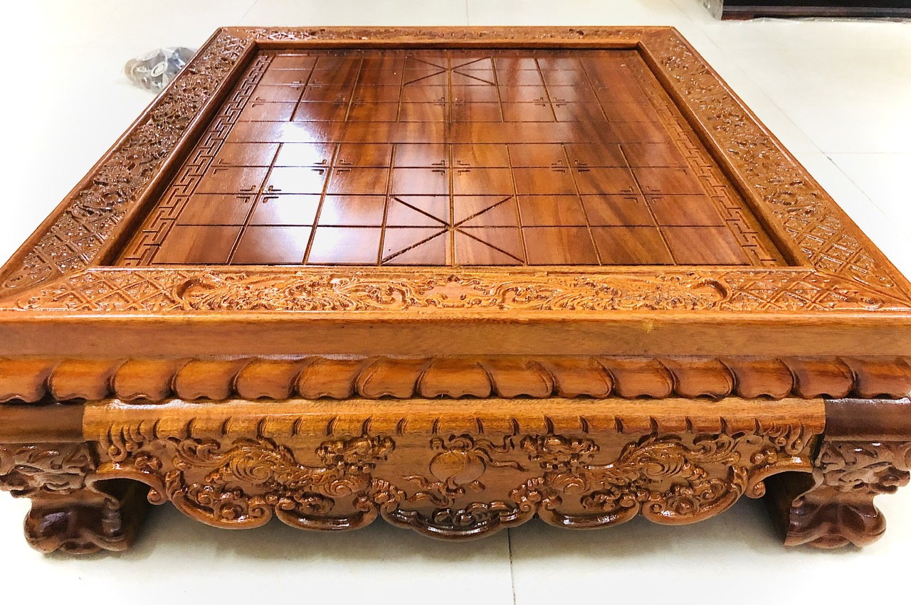 Bàn Cờ Tướng Gỗ Gõ Cao Cấp [ chỉ bàn chưa quân ]