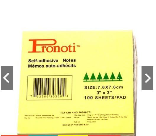 Giấy note vàng Pronoti 1,5x2 3x3 3x4 3x5 (Xấp 100 tờ)