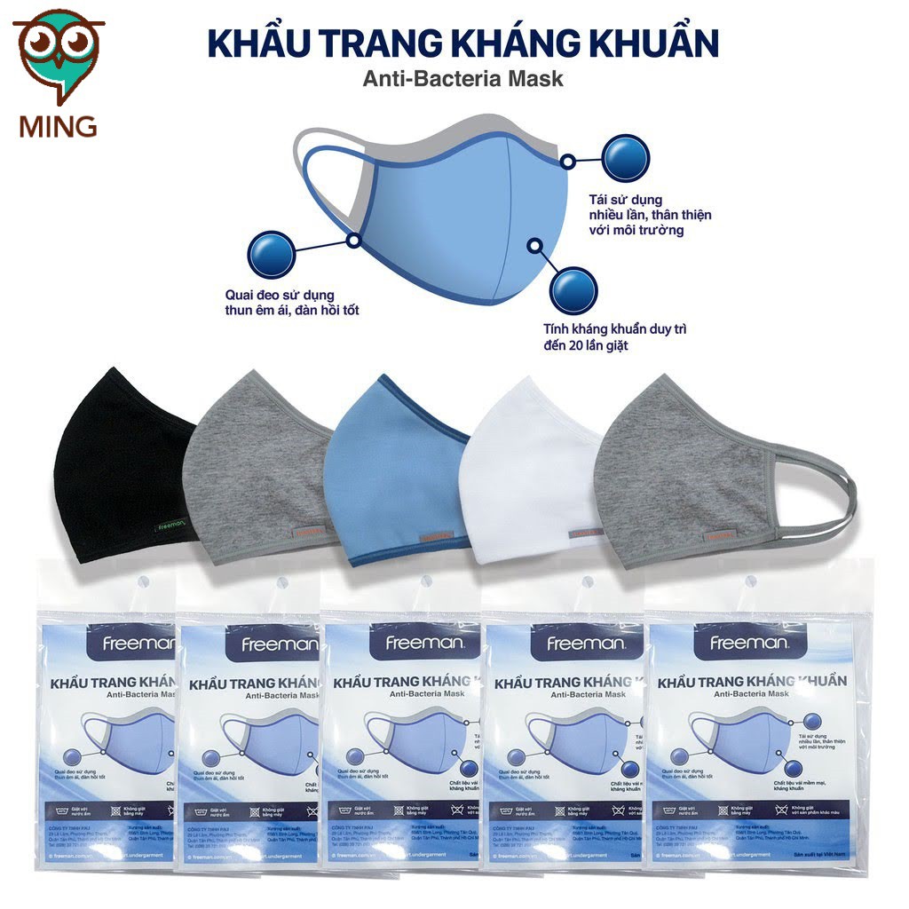 Khẩu trang vải Freeman combo 5 cái