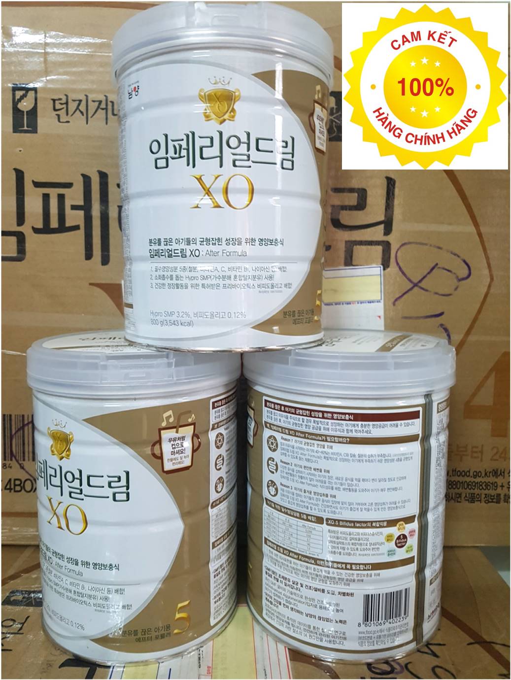 Combo 3 hộp sữa XO Hàn Quốc số 5 800g chính hãng cho bé 18 36 tháng tuổi
