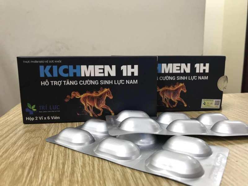 Combo 2 hộp Viên KICHMEN 1H (2 vỉ x 6 viên ) cao cấp tăng cường sinh lý nam mạnh mẽ - chính hãng- TS001