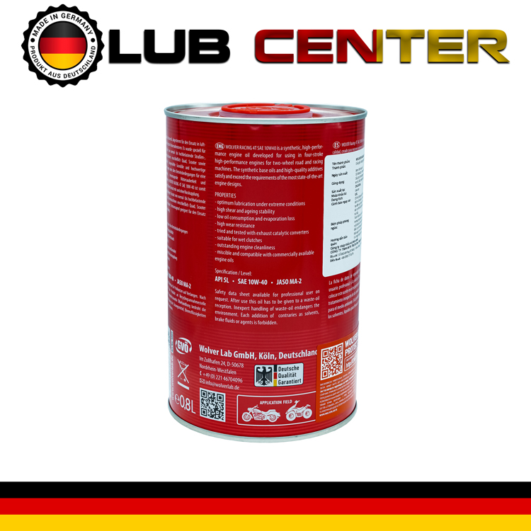 Nhớt xe máy Wolver 4T Racing 10W40 SL 800ml