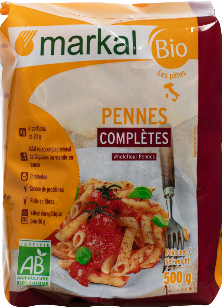 Mì ống penne lứt hữu cơ Markal 500g