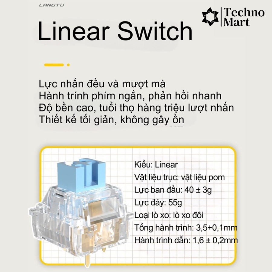 Bàn Phím Cơ Langtu LT84 SMART TECH - Bàn Phím Có Dây/ Không Dây Bluetooth - Full Key Hotswap - RGB - Có Núm; Chuột Máy Tính Gaming Langtu G3 Có Dây - Không Dây Chính Hãng  Có Đèn Led RGB