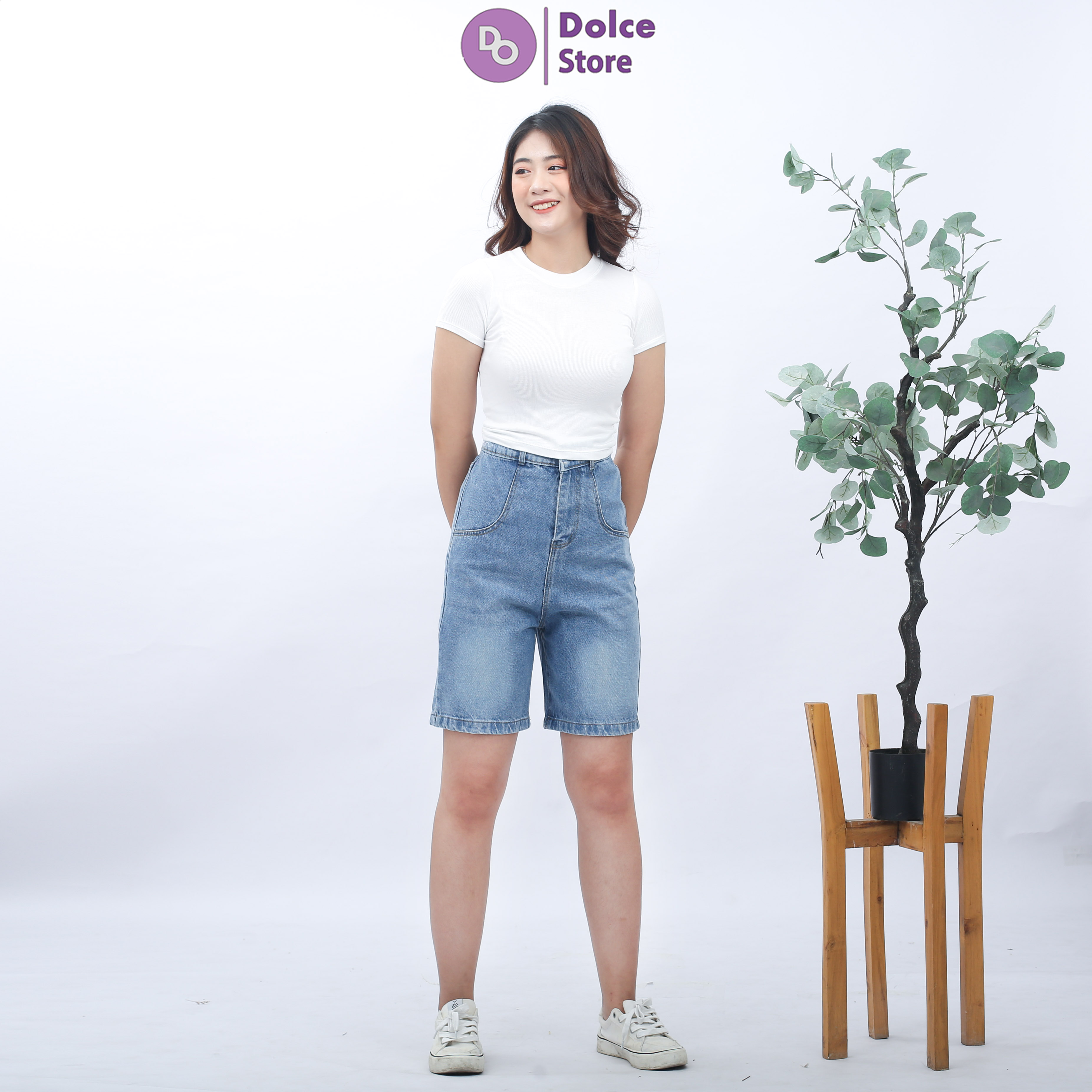 Quần jean lửng chất bò trơn mềm mại - Dolce