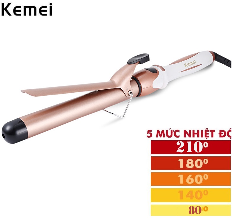 Máy uốn xoăn tóc 5 mức chỉnh nhiệt độ kemei km-760a màn hình lcd
