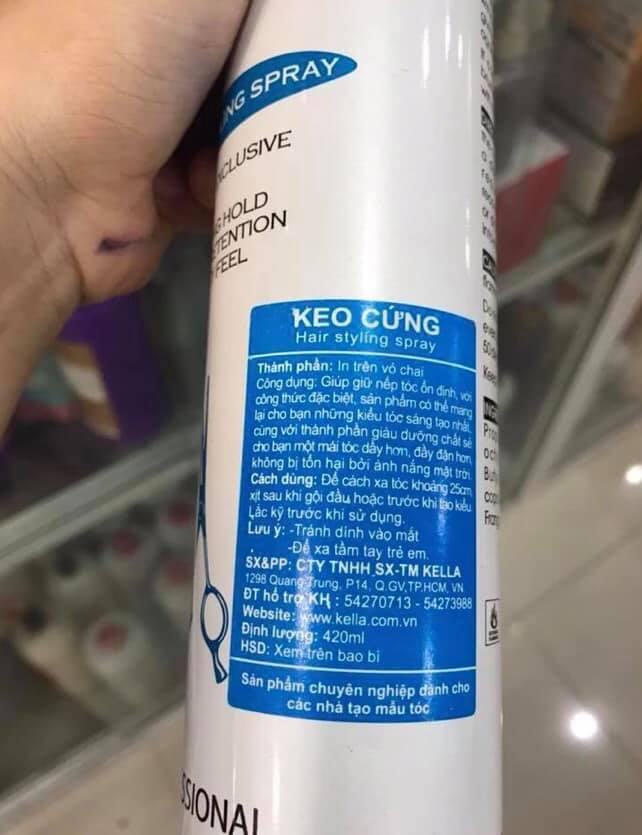 Keo xịt tóc KELLA cứng 420ml