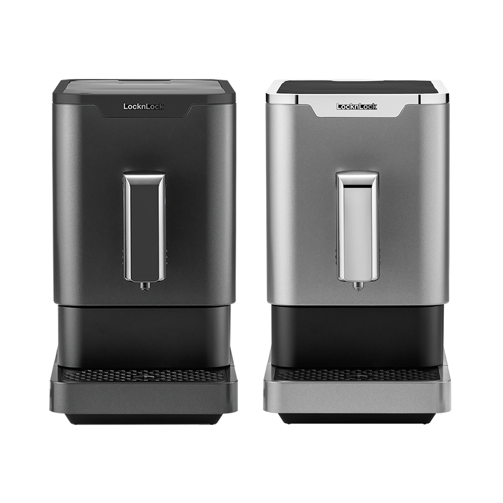 Máy pha cà phê Lock&Lock Espresso Coffee Machine EJC636 Màu đen/Bạc -  5 cấp độ xay, Công suất 19BAR cực mạnh, cảm ứng- Hàng chính hãng
