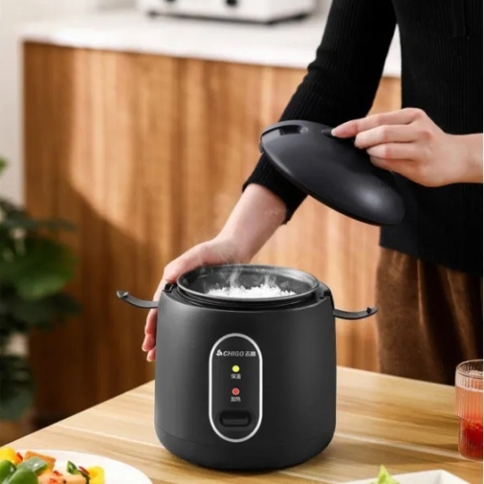 Nồi cơm điện tự động - Hộp cơm điện mini Chigo cao cấp dễ dàng nấu cơm, cháo, súp, ruột nồi chống dính dễ dàng chiên xào, ăn lẩu đa năng cho học sinh, sinh viên, dân văn phòng, dung tích 1,2L dễ dàng mang đi du lịch
