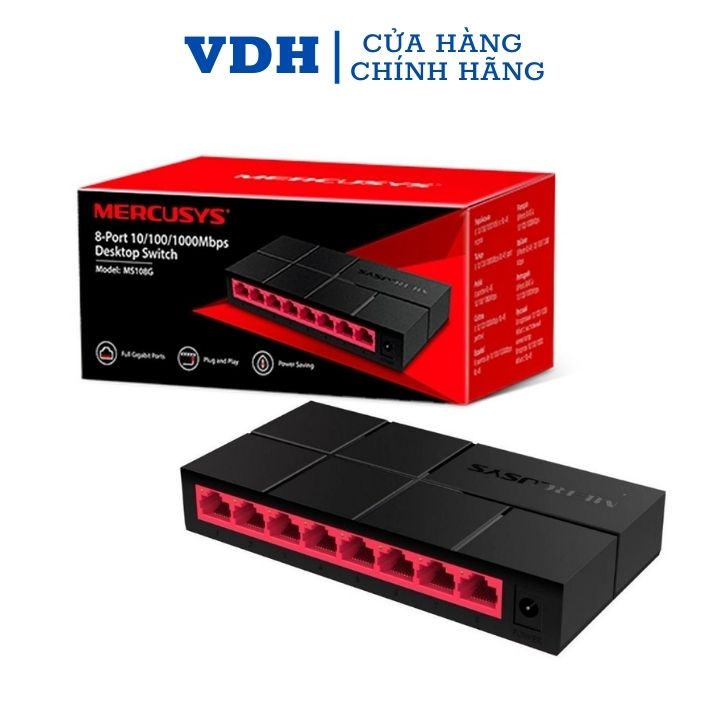 Set split network mercusys MS108G Gigabit 8-port 10/100/1000 Mbps genuine goods, set split LAN switch split network-VDH store