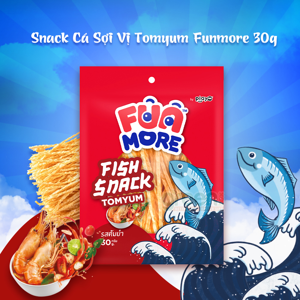 [HSD:07/02/2024]Snack cá sợi vị Tomyum Funmore 30g