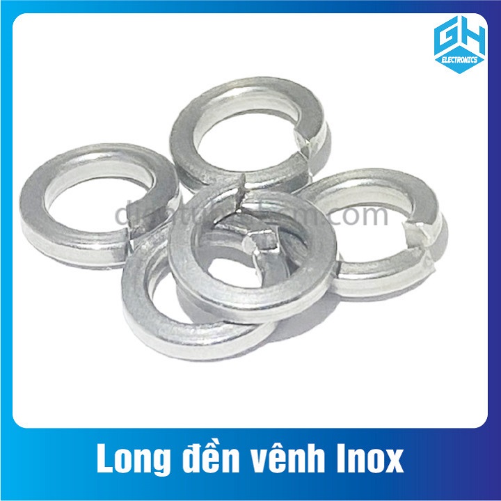 COMBO 50 con long đền vênh Inox M3,M4,M5,M6,M8(chất inox 201)