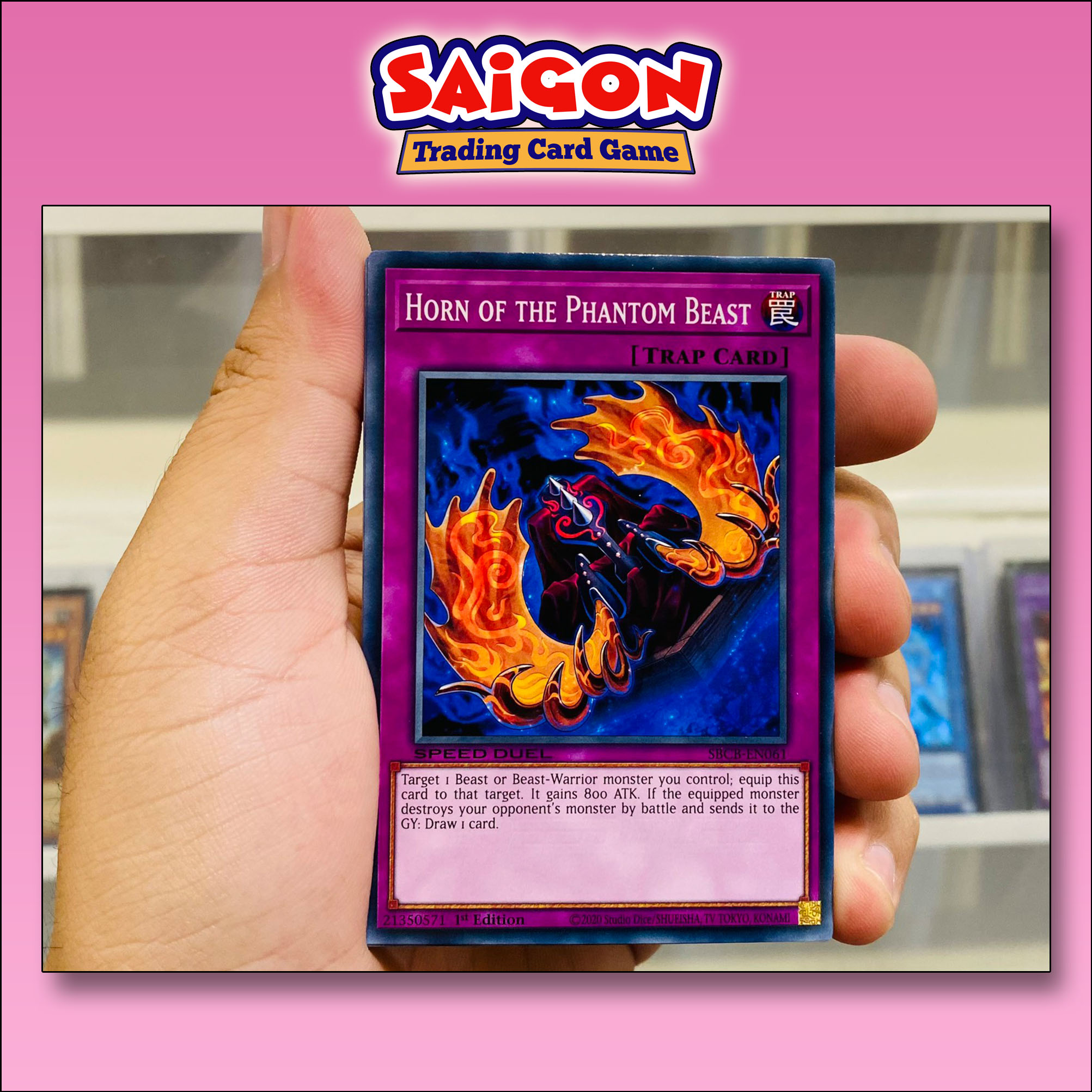 Thẻ bài yugioh mã sbcb-en061 - horn of the phantom beast - common - 1st edition