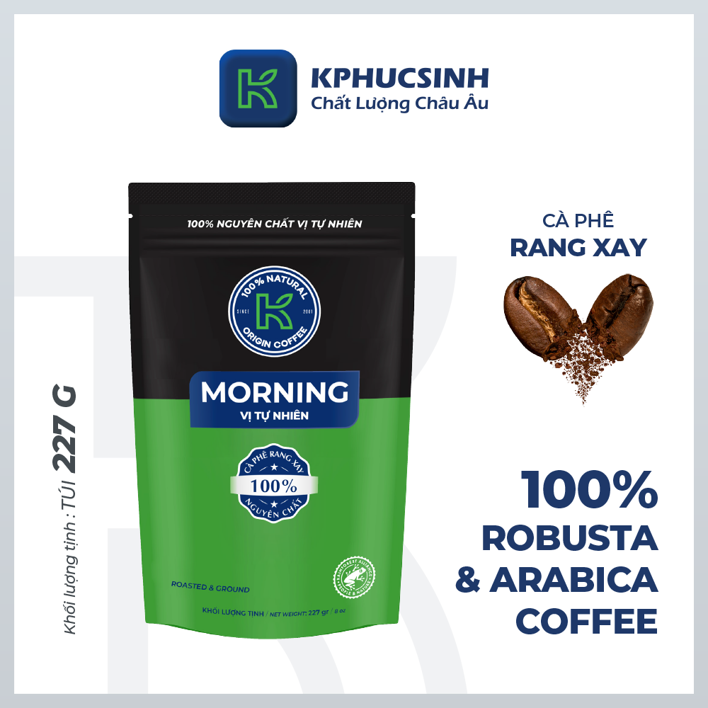 Cà Phê Rang Xay Nguyên Chất K Morning 227g/Túi - Thương Hiệu K COFFEE