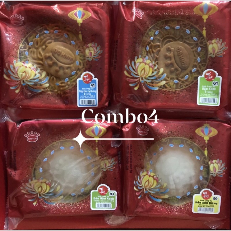 Combo 4 bánh trung thu Kinh Đô đủ loại (khách được chọn combo và chọn vị)