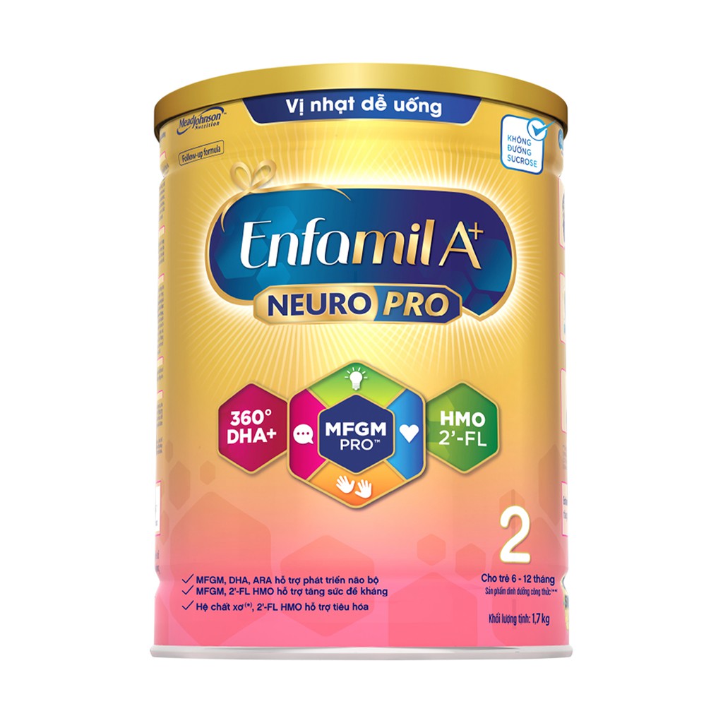 Sữa Bột Enfamil A+ 2 - Hộp 1,7kg (Cho trẻ từ 6~12 tháng tuổi)