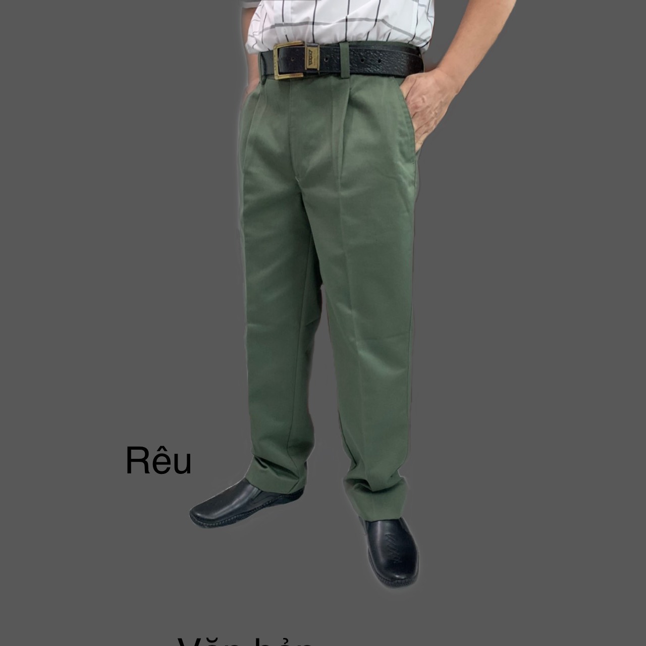 Quần kaki trung niên xếp ly