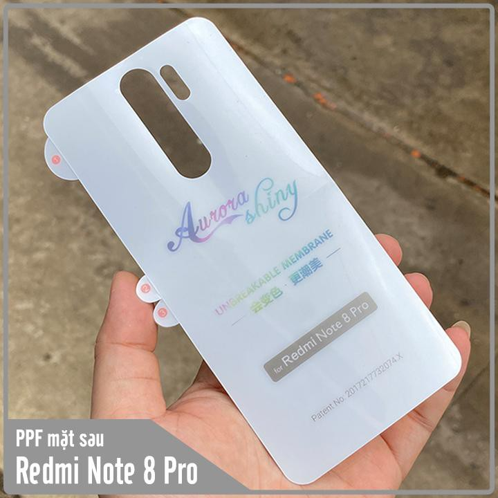 Dán dẻo PPF Redmi Note 8 Pro Mặt trước và Mặt Sau trong suốt