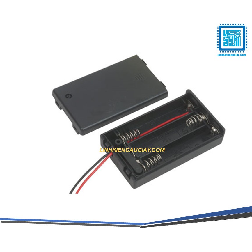Hộp Đế 3 Pin AAA có lắp và công tắc