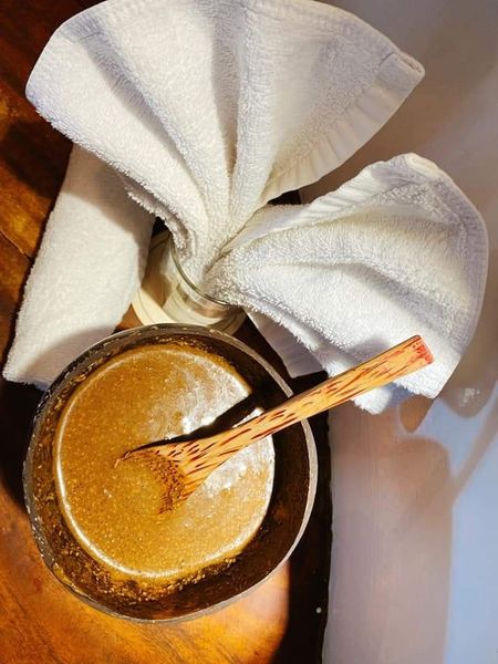 BỘT TẮM CÀ PHÊ DỪA - NHÃ NẮNG,TẨY TẾ BÀO CHẾT
