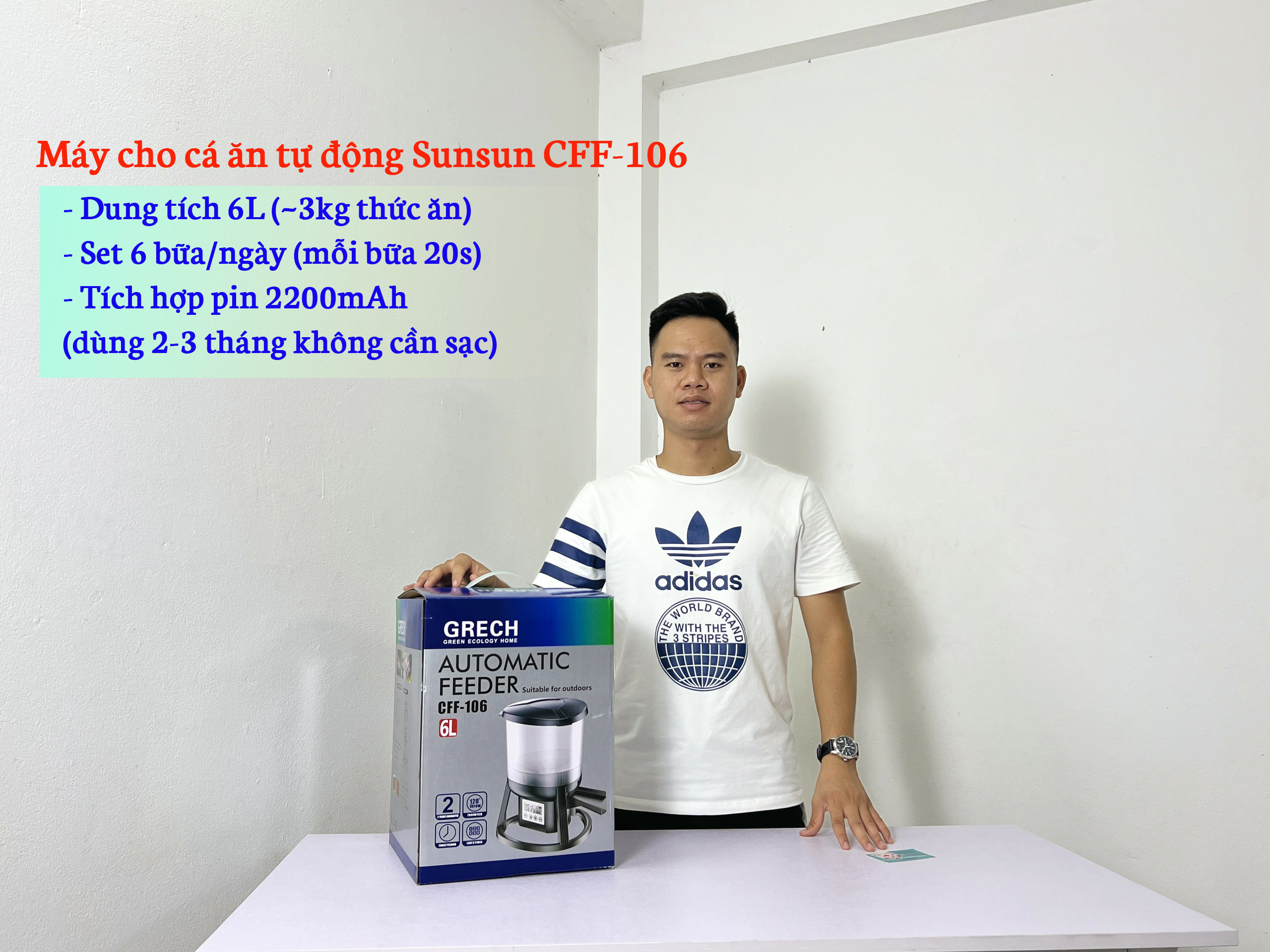 Máy cho cá Koi ăn tự động SunSun CFF-106 (vận hành hiệu quả, ổn định)