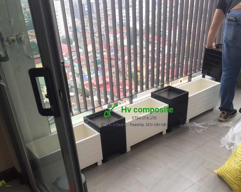 Chậu composite mẫu sole cao thấp [ có tặng kèm chân đế ]