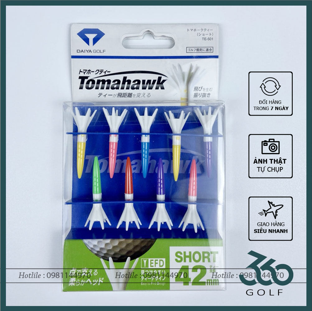 [GIẢM 50K PHÍ SHIP + HOÀN TIỀN 50K] Tee đánh Golf tomahawk - Daiya Thương hiệu : DAIYA GOLF ( Nhật Bản )