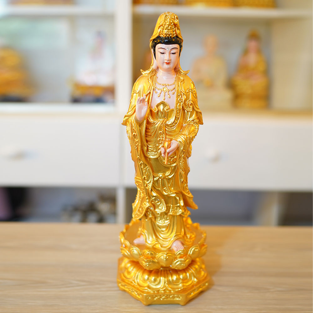 Tượng Tây Phương Tam Thánh Đứng 50cm (Vàng)