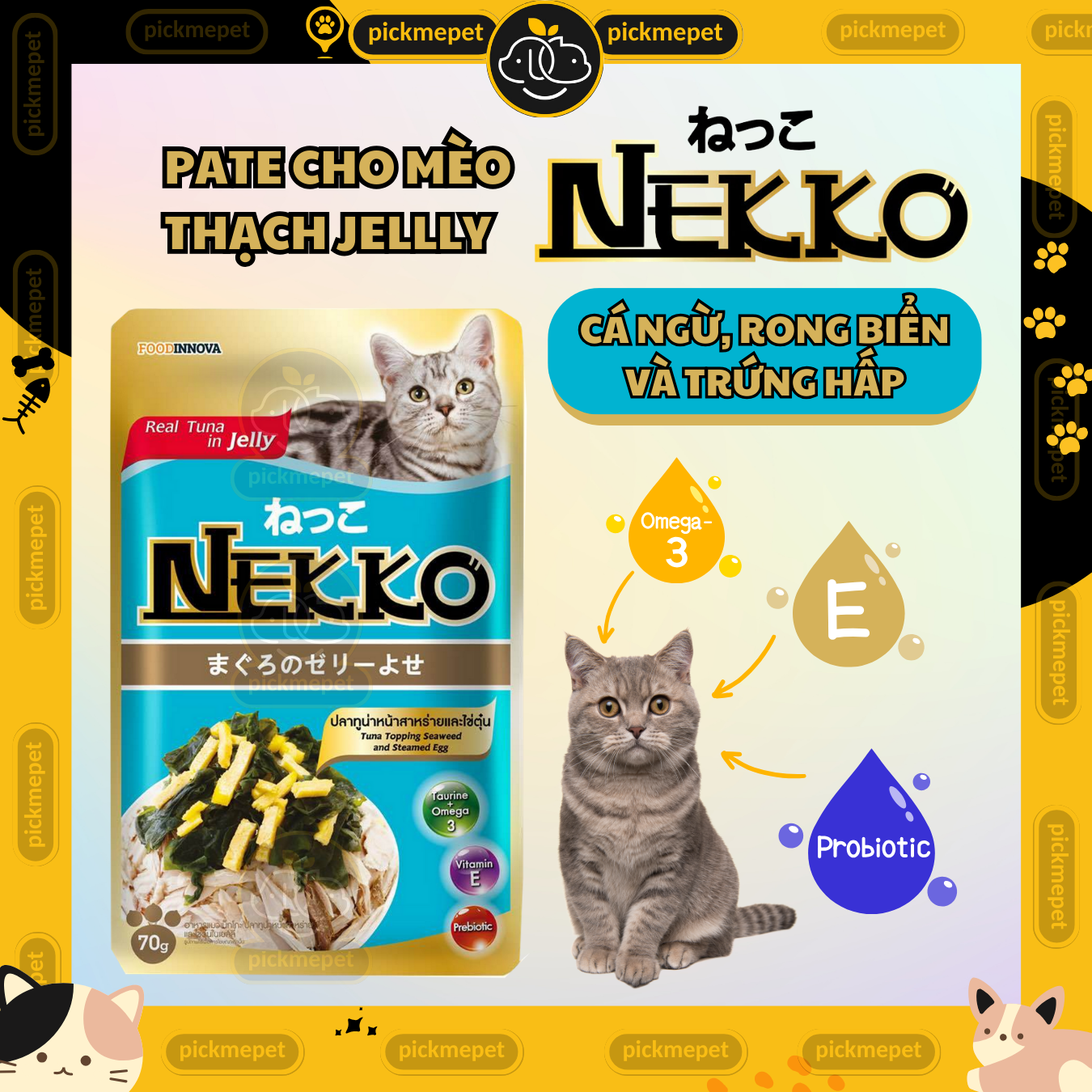 Pate Nekko Thạch Jelly Cho Mèo Mọi Lứa Tuổi 70g