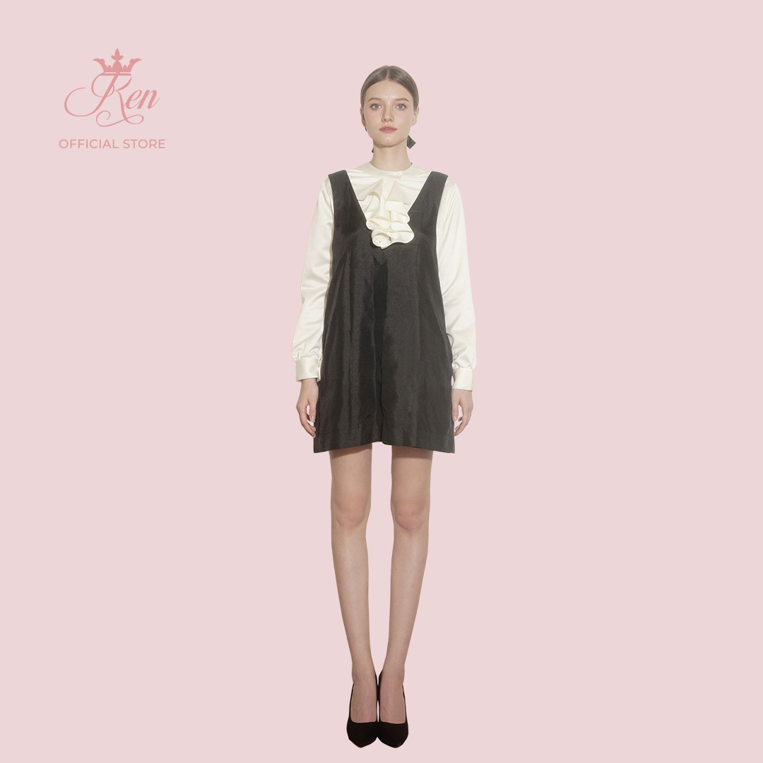 RENBYTEE - Áo Cổ Lọ Bèo Xoắn