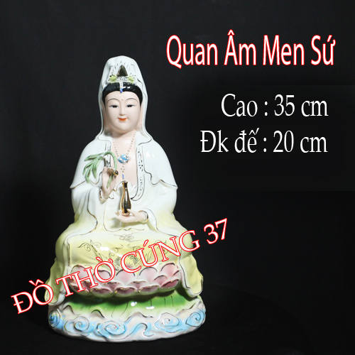 Tượng quan âm men sứ