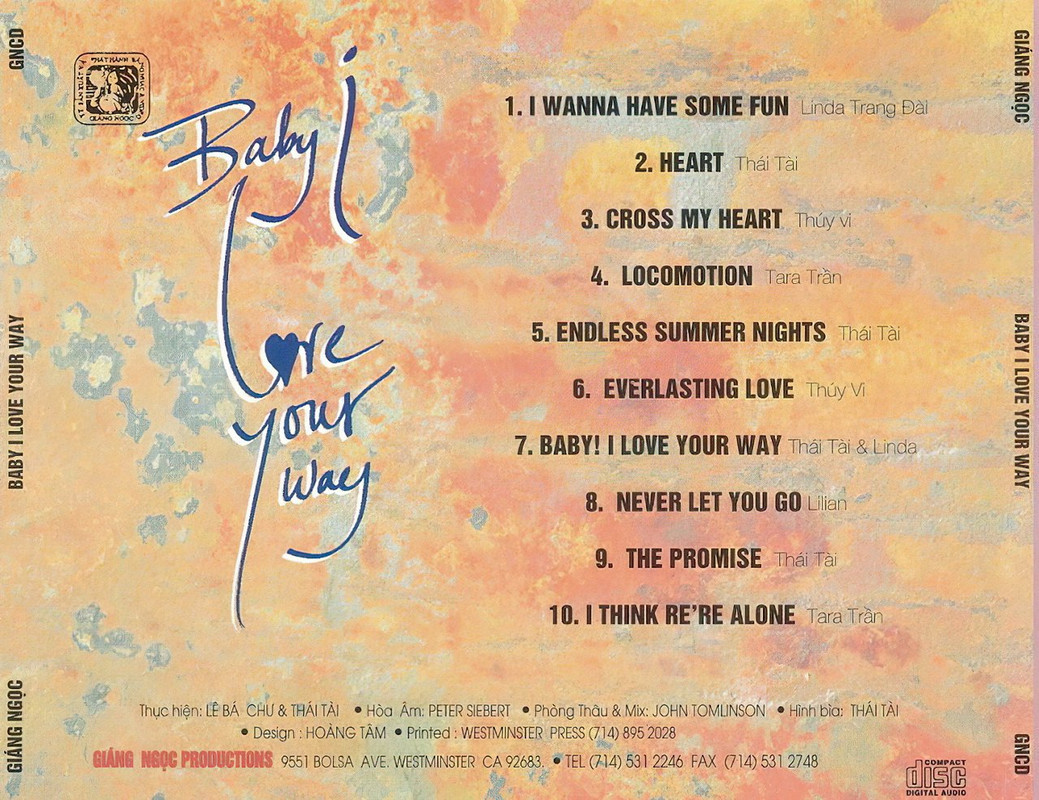 Baby I Love Your Way (Giáng Ngọc CD072)