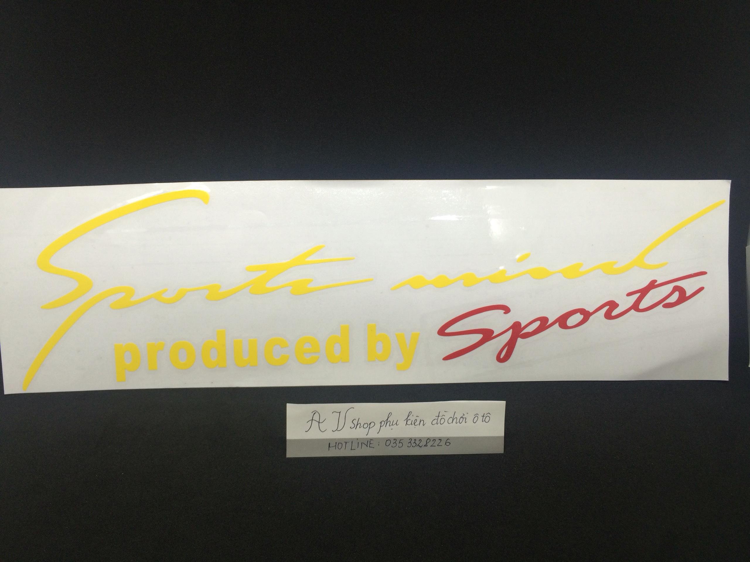 Sport mind 30cm x 15 cm vàng đỏ