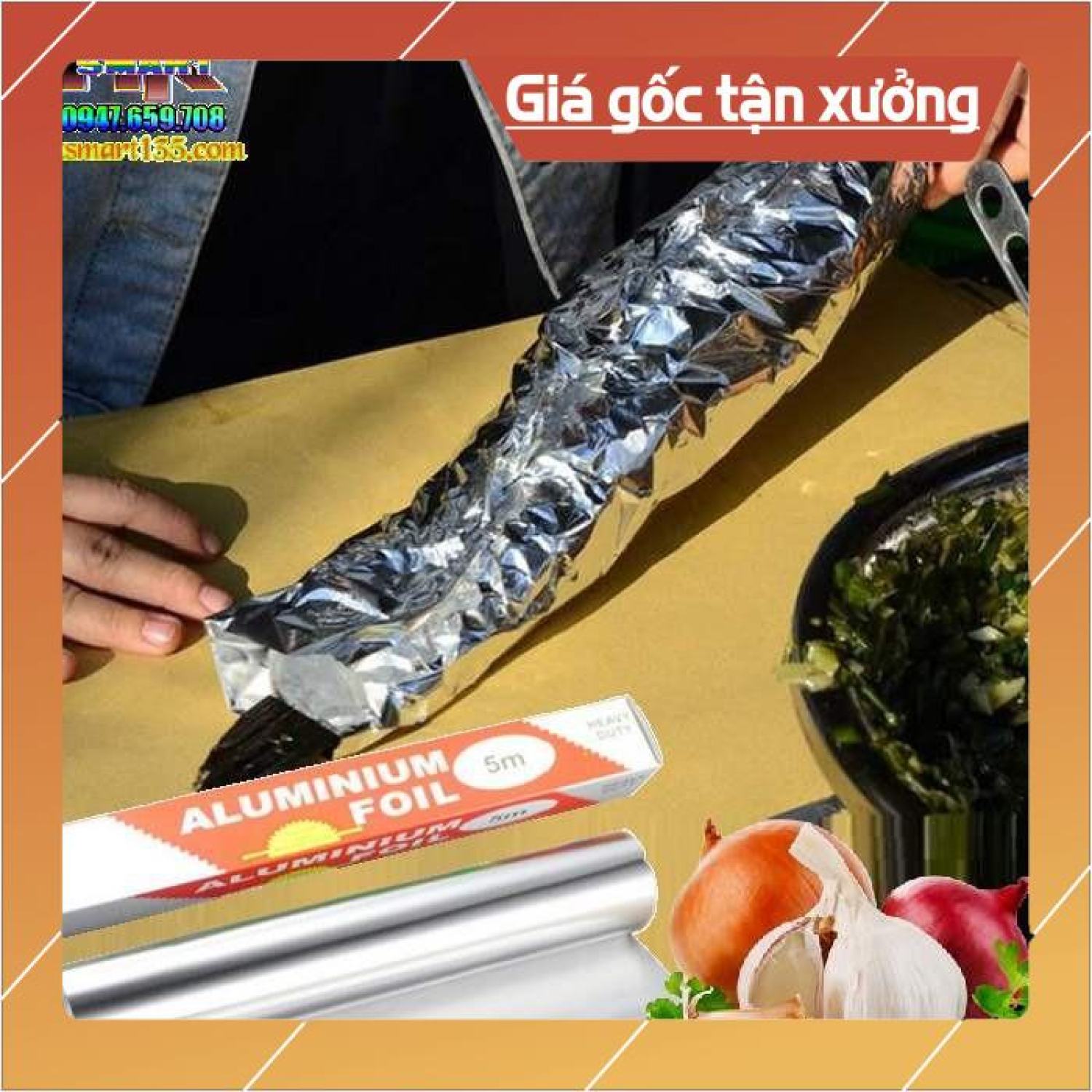 CUỘN GIẤY BẠC NƯỚNG ĐỒ ĂN ALUMINIUM (size 30cm x 5m)