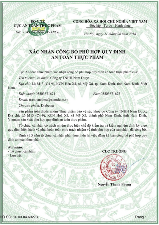 DIABETNA NAM DƯỢC