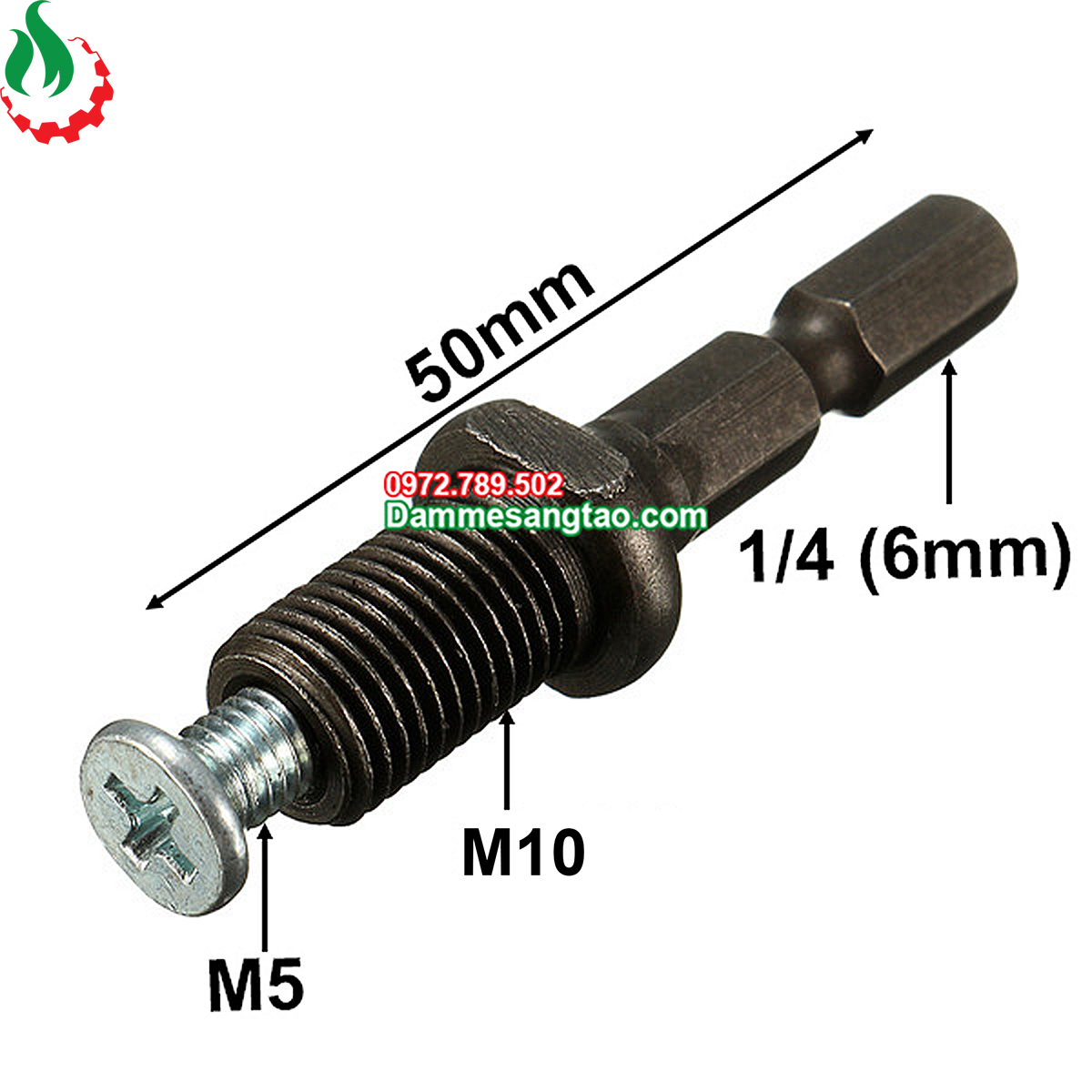 Chốt chuyển từ máy bắn vít sang khoan ren M10 M12