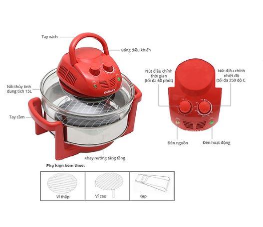 Lò Nướng Thủy Tinh Sanaky VH-188D