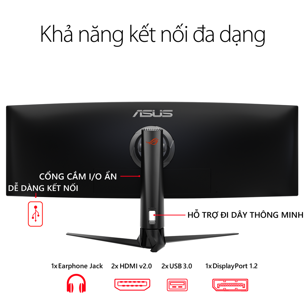 Màn Hình Cong Gaming Asus ROG Strix XG49VQ 49" VA 144Hz - Hàng Chính Hãng